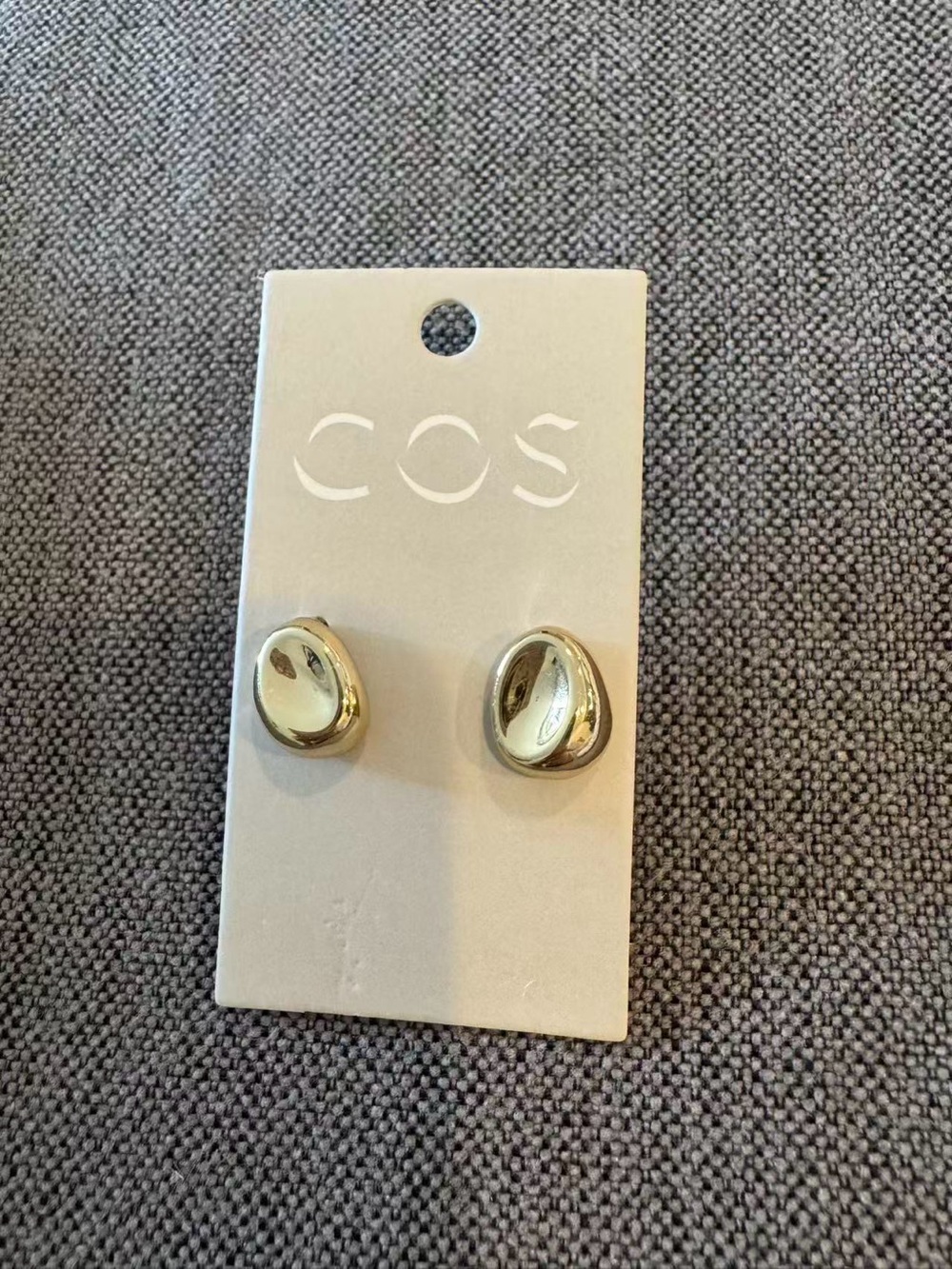 COS Polished Gold Pebble Studs